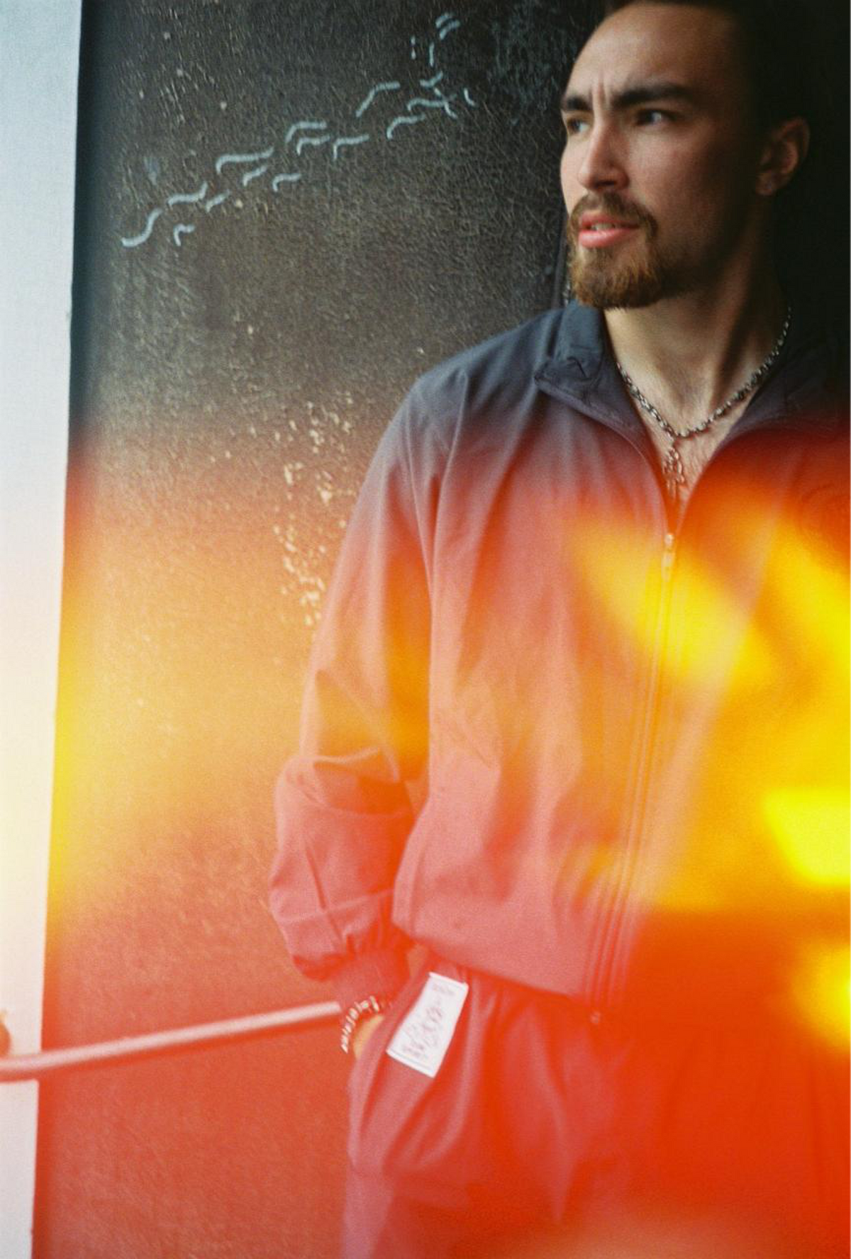 Dim Spirit x WebZero windbreaker tracksuit top worn on the street