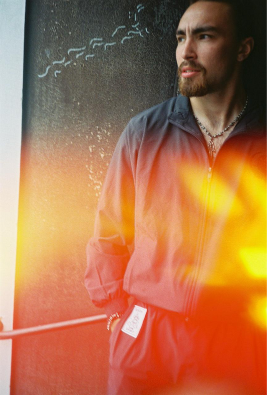 Dim Spirit x WebZero windbreaker tracksuit top worn on the street